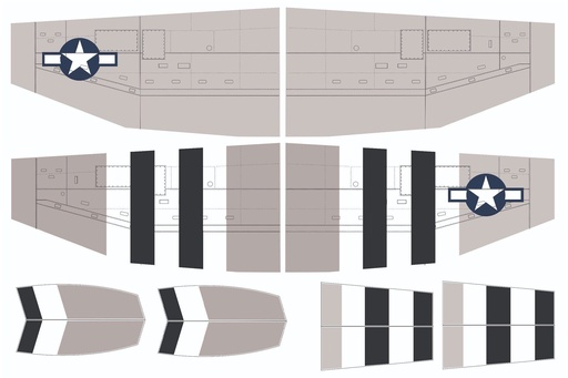 [NXA1002-208] Nexa 1500mm P-47D Thunderbolt "Tarheel Hal" Covering Set (Wing)