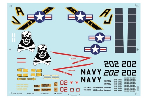 [FJ1141107A] Freewing 64mm EDF F-14 Tomcat Water Slide Decal Set A