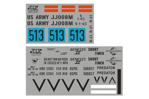 [TDE1000-107] Tongde 1/16 Scale US M60A1/M60A3 Sticker Set
