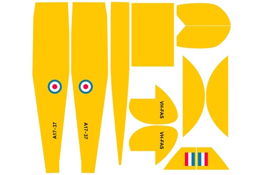 [NXA1003-307] Nexa 1400mm DH.82 Tiger Moth Yellow Covering Set (Fuselage and Tail)