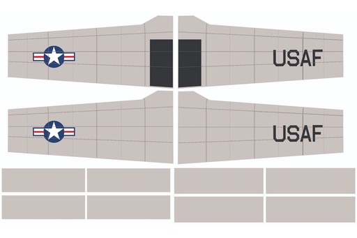 [NXA1056-208] Nexa 1770mm T-28 Trojan Silver Covering Set (Wing)