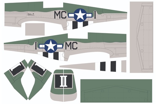 [NXA1063-107] Nexa 1580mm P-51D Mustang "Happy Jack's Go Buggy" Covering Set (Fuselage and Tail)