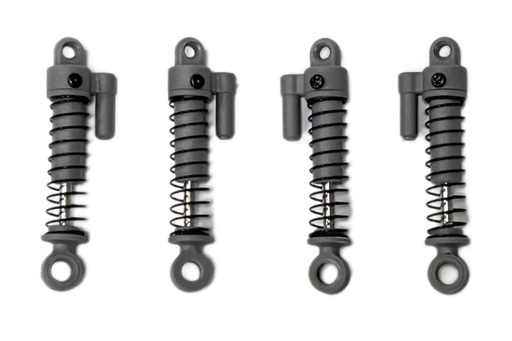 [HBP240259] Hobby Plus 1/24 and 1/18 Scale Grey Long Plastic Shock Set (4)