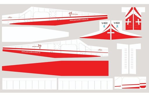 [NXA1054-108] Nexa Pilatus 1580mm PC-6 Swiss Covering Set (Fuselage and Tail)