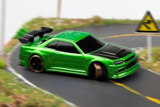 [TBRC64G] Turbo Racing Drift Car Green 1/76 Scale 2WD with Gyro - RTR